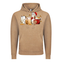 Vintage Coffee Christmas Milk and Cookie Latte Coffee Cups Vintage Hoodie - MaliasSmallBusiness