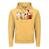 Vintage Mustard Christmas Milk and Cookie Latte Coffee Cups Vintage Hoodie - MaliasSmallBusiness