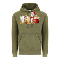 Vintage Olive Christmas Milk and Cookie Latte Coffee Cups Vintage Hoodie - MaliasSmallBusiness
