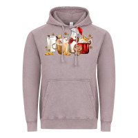 Vintage Zinc Christmas Milk and Cookie Latte Coffee Cups Vintage Hoodie - MaliasSmallBusiness