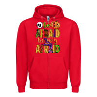 Red be afraid be very afraid Zipper Hoodie - CowGirlArtShop