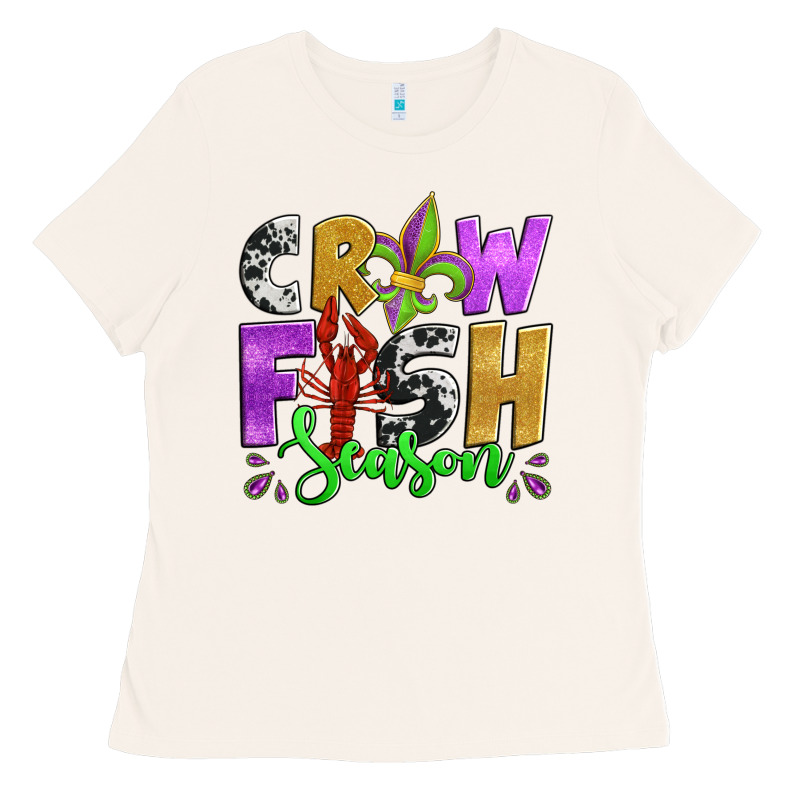 Crawfish Season Mardi Gras Carnival Fleur De Lis Ladies Tee by Jasminsmagicworld | Teevron
