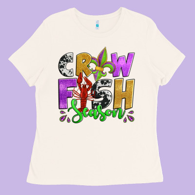 Crawfish Season Mardi Gras Carnival Fleur De Lis Ladies Tee Designed By Jasminsmagicworld