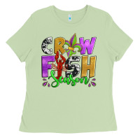 Matcha crawfish season mardi gras carnival fleur de lis Ladies Tee - Jasminsmagicworld
