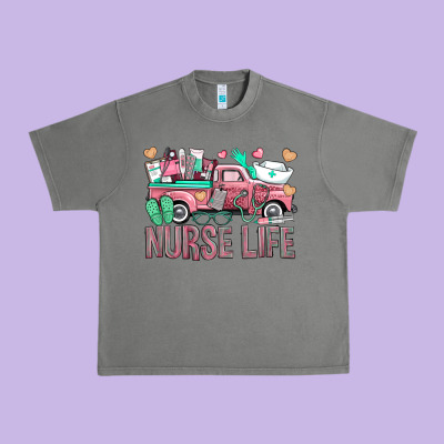 Nurse Life Truck Urban Heavy Tee Designed By Bundleandbundleshop