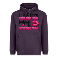 Plum I wish i was kissing you instead of missing you Heavyweight Hoodie - FaDigitalArtStudio