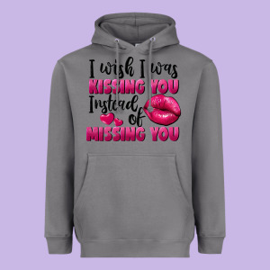 I Wish I Was Kissing You Instead Of Missing You Heavyweight Hoodie Designed By Fadigitalartstudio