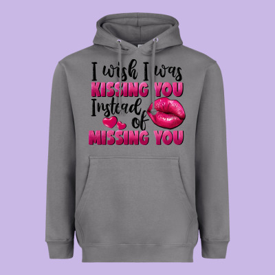 I Wish I Was Kissing You Instead Of Missing You Heavyweight Hoodie Designed By Fadigitalartstudio