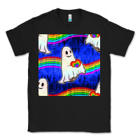 Black Pride lgbtq ghosts and heart with rainbow seamless Classic Tee - BundleAndBundleShop
