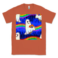Copper Pride lgbtq ghosts and heart with rainbow seamless Classic Tee - BundleAndBundleShop