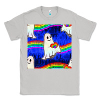 Moon Dust Pride lgbtq ghosts and heart with rainbow seamless Classic Tee - BundleAndBundleShop