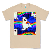 Mushroom Pride lgbtq ghosts and heart with rainbow seamless Classic Tee - BundleAndBundleShop