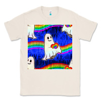 Natural Pride lgbtq ghosts and heart with rainbow seamless Classic Tee - BundleAndBundleShop