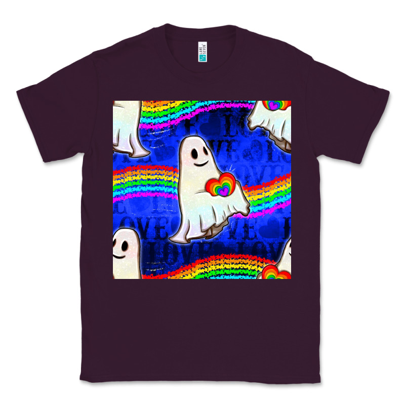 Pride Lgbtq Ghosts And Heart With Rainbow Seamless Classic Tee by BundleAndBundleShop | Teevron