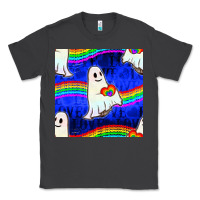 Smoke Pride lgbtq ghosts and heart with rainbow seamless Classic Tee - BundleAndBundleShop