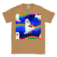 Toasted Coconut Pride lgbtq ghosts and heart with rainbow seamless Classic Tee - BundleAndBundleShop