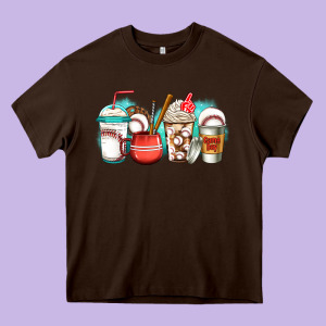 Baseball Coffee Cups Heavy Core Tee Designed By Jasminsmagicworld