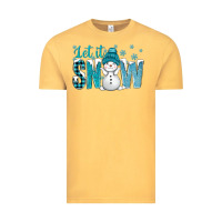 Vintage Mustard let it snow with cute snowman bbs Vintage Tee - BundleAndBundleShop