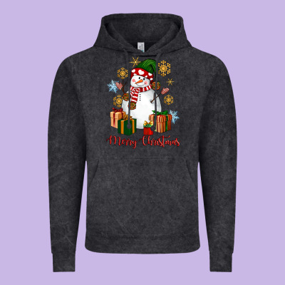 Snowman Merry Christmas Vintage Hoodie Designed By Nancycooperartshop