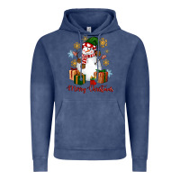 Vintage Denim Snowman Merry Christmas Vintage Hoodie - NancyCooperArtShop
