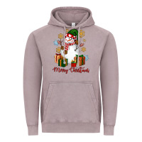 Vintage Zinc Snowman Merry Christmas Vintage Hoodie - NancyCooperArtShop