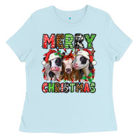 Baby Blue merry christmas heifers Ladies Tee - Jasminsmagicworld