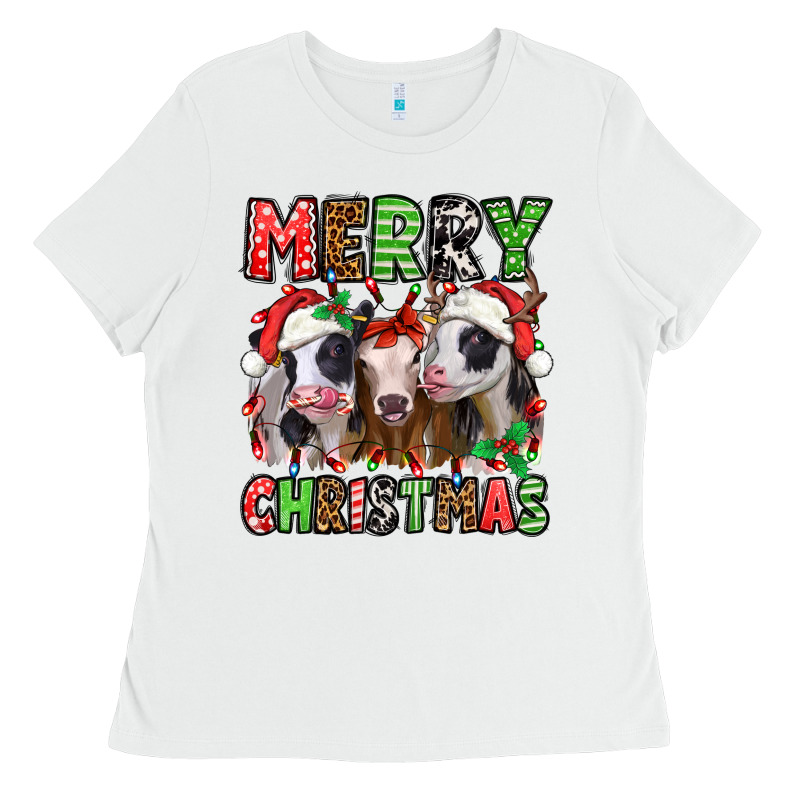 Merry Christmas Heifers Ladies Tee by Jasminsmagicworld | Teevron