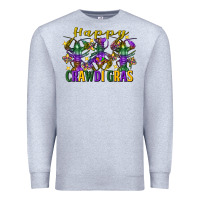 Heather Grey Happy crawdi Gras Mardi Gras crawfish Premium Sweatshirt - FaDigitalArtStudio