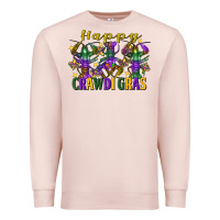 Pale Pink Happy crawdi Gras Mardi Gras crawfish Premium Sweatshirt - FaDigitalArtStudio