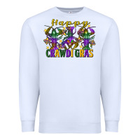 White Happy crawdi Gras Mardi Gras crawfish Premium Sweatshirt - FaDigitalArtStudio