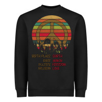 Black Birthplace Earth Race Human Peace Sign Hippie Heavyweight Sweatshirt - Bettercallsaul