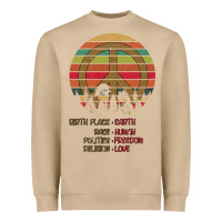 Mushroom Birthplace Earth Race Human Peace Sign Hippie Heavyweight Sweatshirt - Bettercallsaul