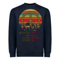 Navy Birthplace Earth Race Human Peace Sign Hippie Heavyweight Sweatshirt - Bettercallsaul