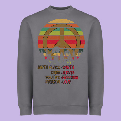 Birthplace Earth Race Human Peace Sign Hippie Heavyweight Sweatshirt Designed By Bettercallsaul