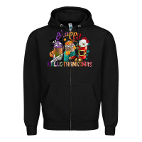 Black hallothanksmas coffee cups Zipper Hoodie - CowGirlArtShop
