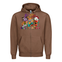Chestnut hallothanksmas coffee cups Zipper Hoodie - CowGirlArtShop
