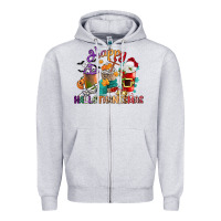 Heather Grey hallothanksmas coffee cups Zipper Hoodie - CowGirlArtShop