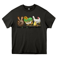 Asphalt Peace Love Leghorn Chicken Heavy Core Tee - LillyAllenDesigns