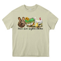 Mossy Peace Love Leghorn Chicken Heavy Core Tee - LillyAllenDesigns