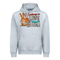 Heather Grey cooking is love made edible Urban Hoodie - CowhideDigitalArt