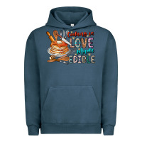 Pigment Midnight Navy cooking is love made edible Urban Hoodie - CowhideDigitalArt