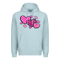Blue Mist love hearts Premium Hoodie - OliviaCreatesArt