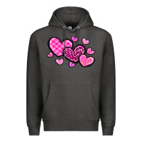 Charcoal Heather love hearts Premium Hoodie - OliviaCreatesArt