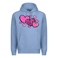 Colony Blue love hearts Premium Hoodie - OliviaCreatesArt