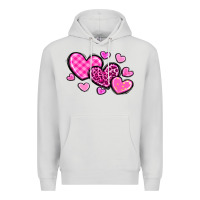 Dove Grey love hearts Premium Hoodie - OliviaCreatesArt