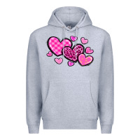 Heather Grey love hearts Premium Hoodie - OliviaCreatesArt