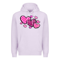 Lilac love hearts Premium Hoodie - OliviaCreatesArt