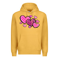 Mustard love hearts Premium Hoodie - OliviaCreatesArt