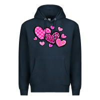 Navy love hearts Premium Hoodie - OliviaCreatesArt