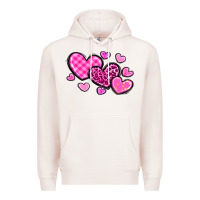 Pale Pink love hearts Premium Hoodie - OliviaCreatesArt